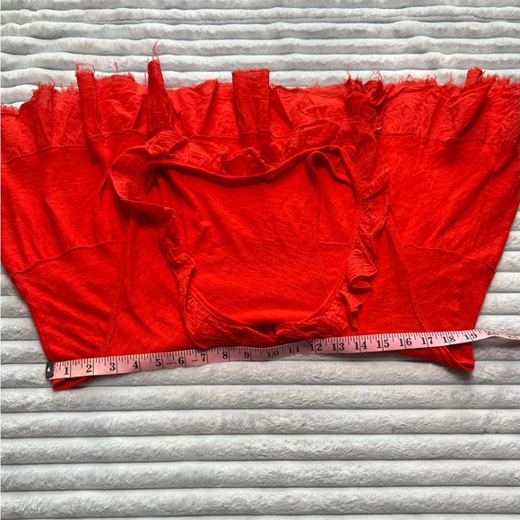 Free People Red Ruffle-Detail Tank Top - Picture 3 of 5